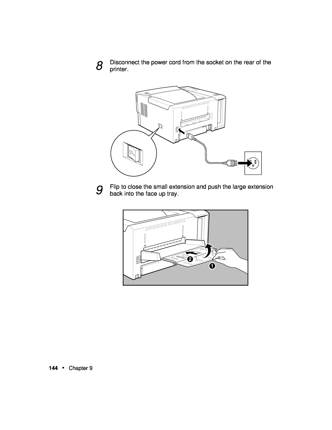 Xerox P12 manual Flip to close the small extension and push the large extension, back into the face up tray, Chapter 