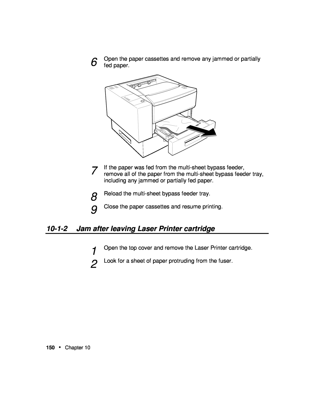 Xerox P12 manual Jam after leaving Laser Printer cartridge 