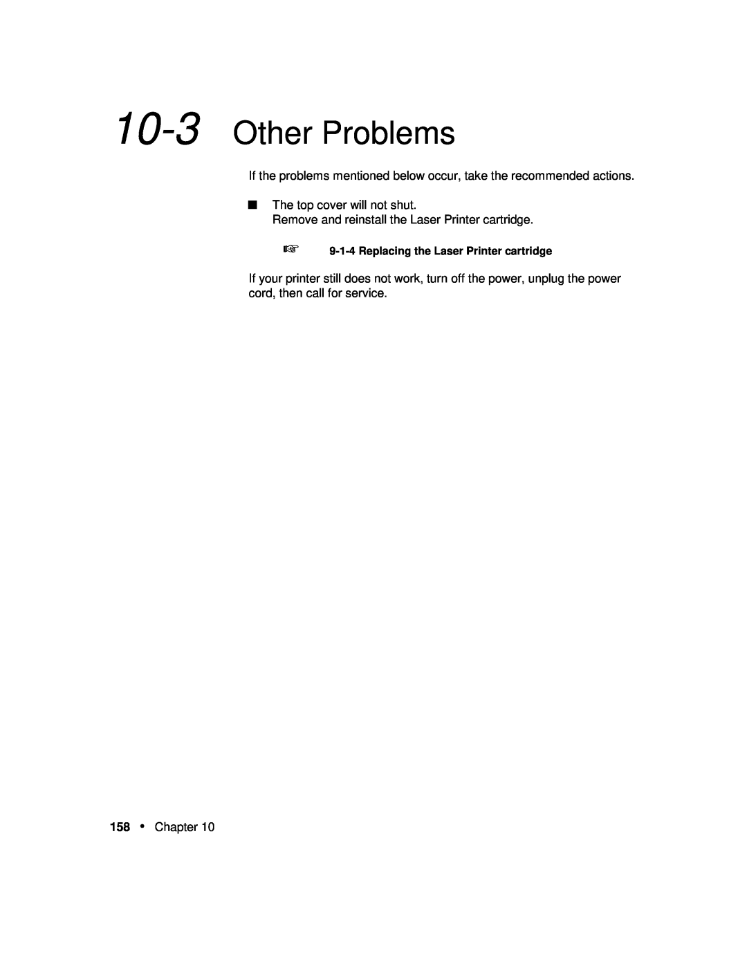 Xerox P12 Other Problems, If the problems mentioned below occur, take the recommended actions, The top cover will not shut 