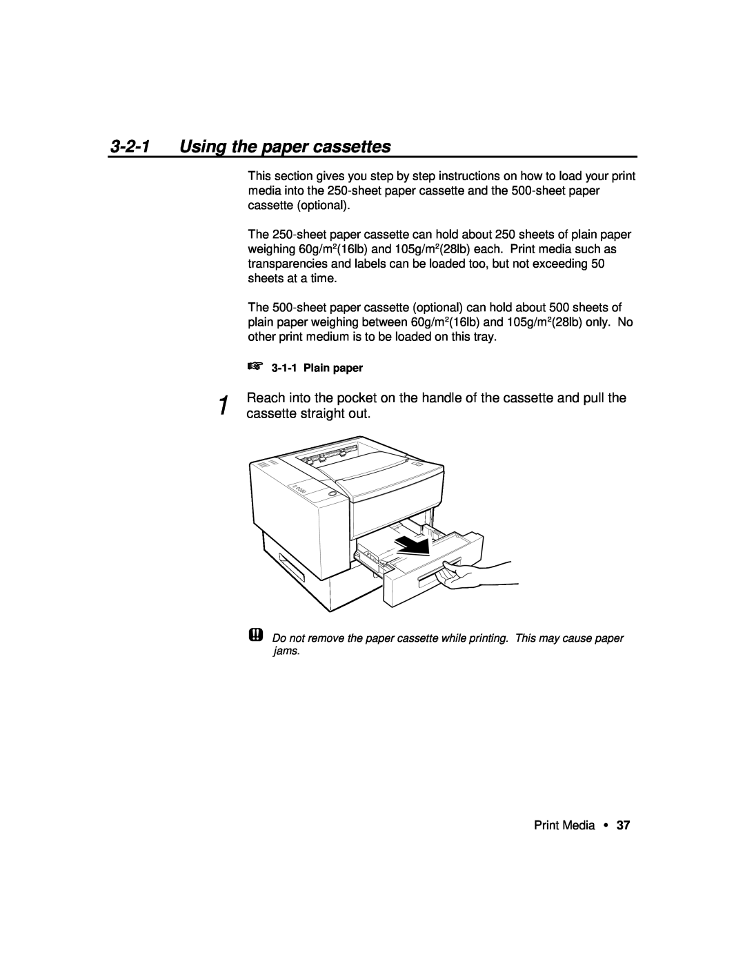 Xerox P12 manual Using the paper cassettes, Plain paper 