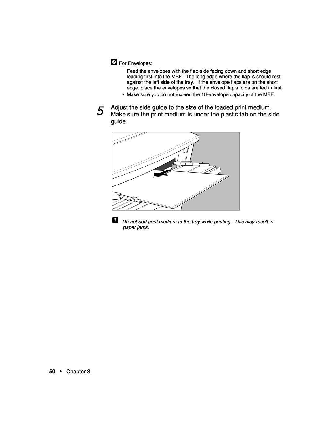 Xerox P12 manual Adjust the side guide to the size of the loaded print medium, Chapter 