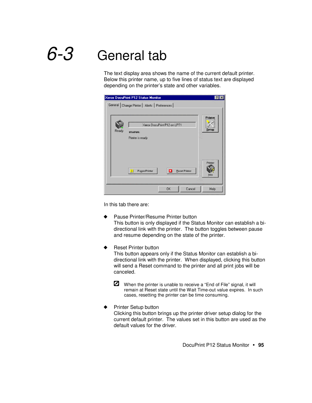 Xerox P12 manual 3General tab 