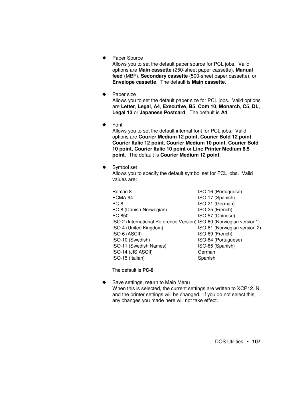 Xerox P12 manual Ascii 