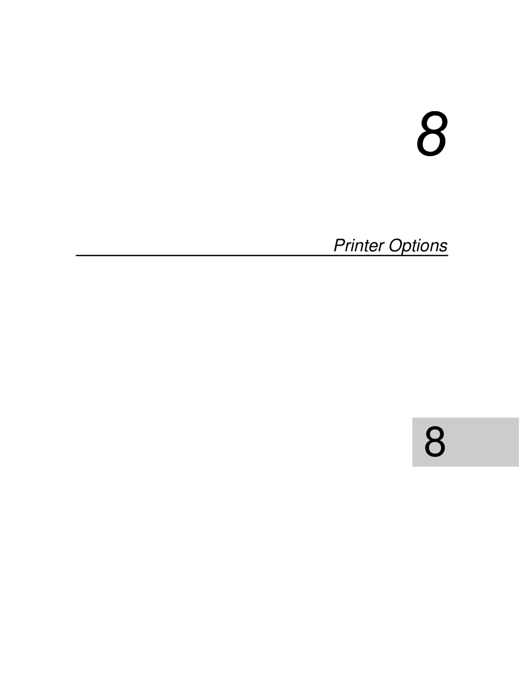 Xerox P12 manual Printer Options 