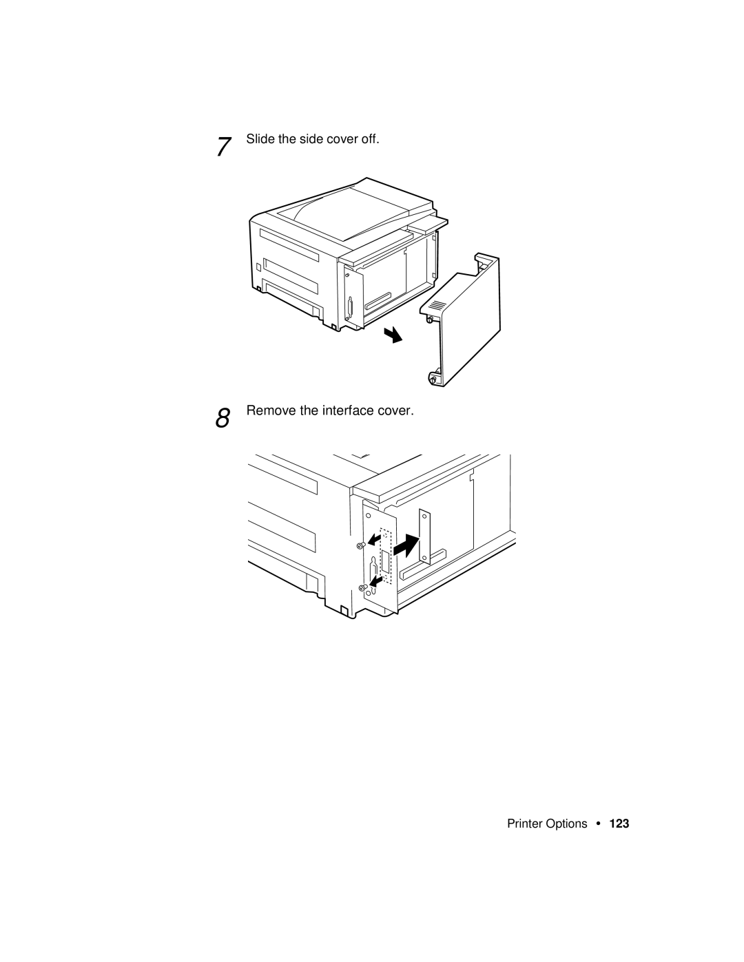 Xerox P12 manual Remove the interface cover 