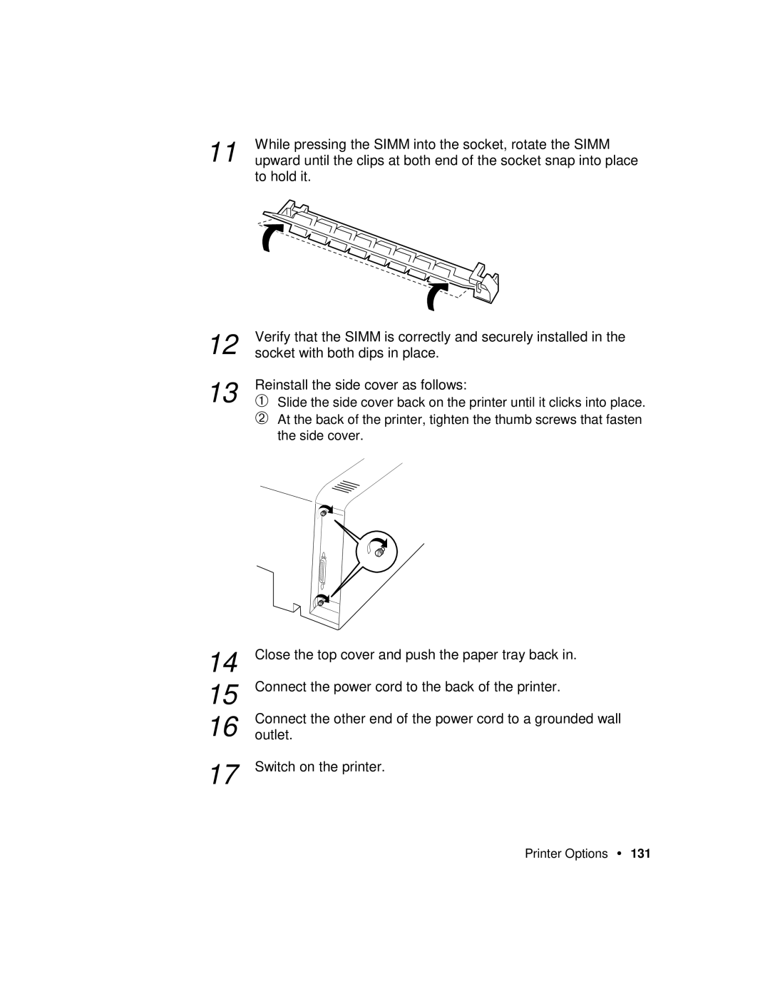 Xerox P12 manual While pressing the Simm into the socket, rotate the Simm 