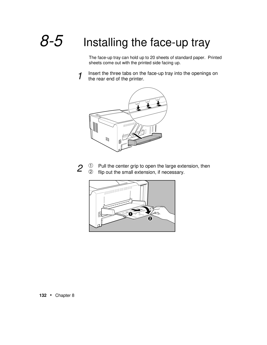 Xerox P12 manual 5Installing the face-up tray 