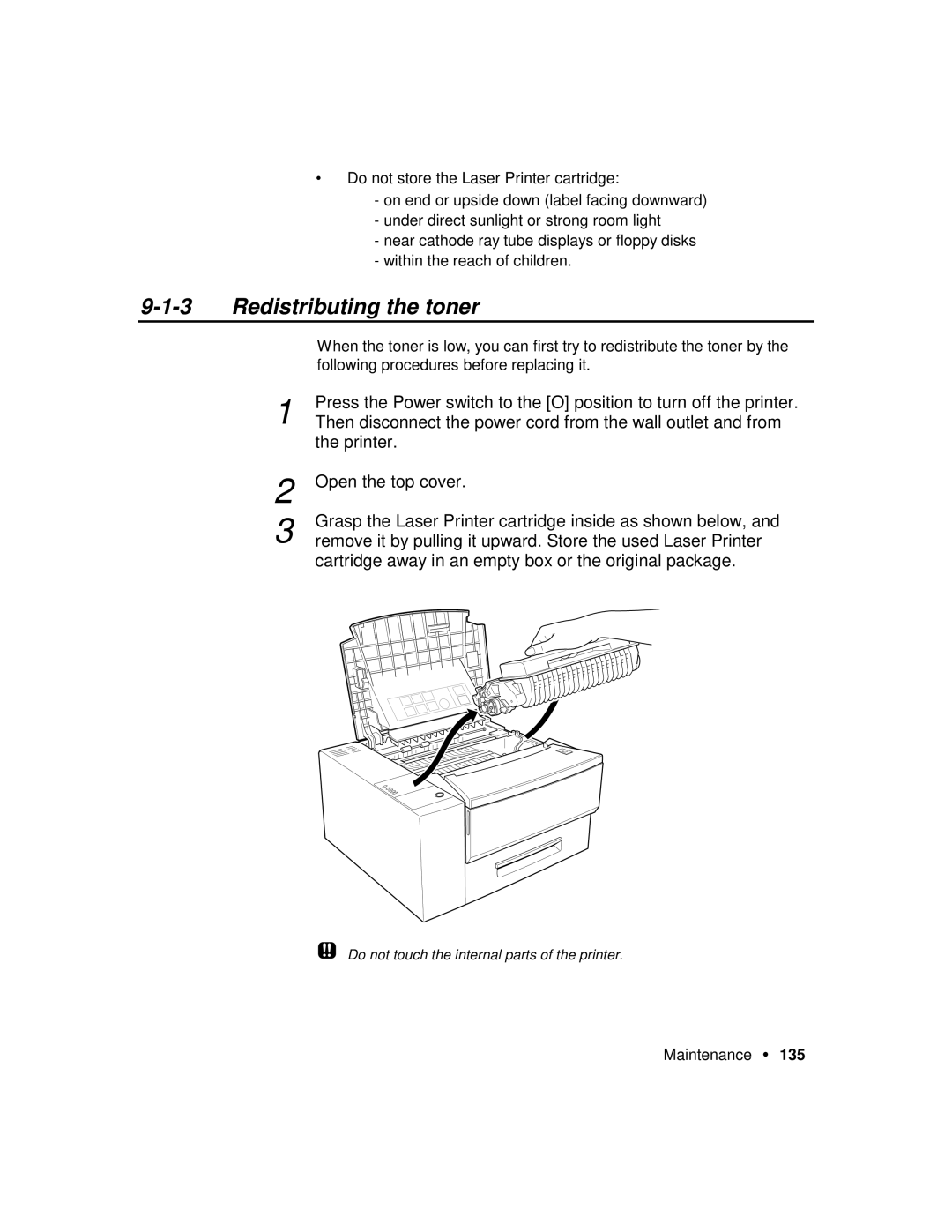 Xerox P12 manual Redistributing the toner 