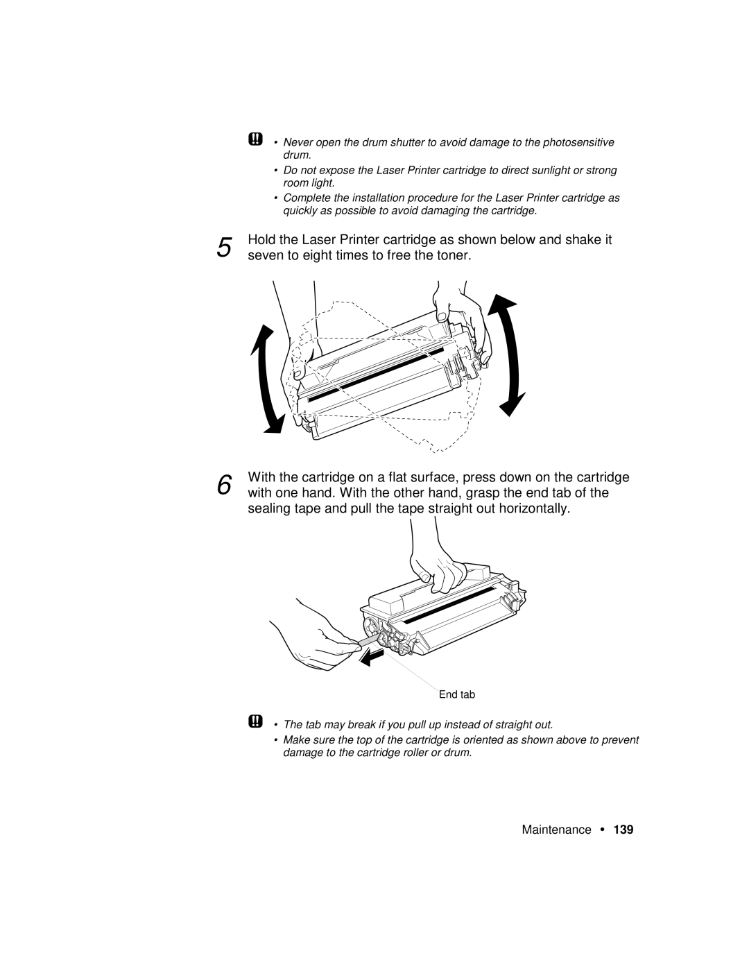 Xerox P12 manual With one hand. With the other hand, grasp the end tab 