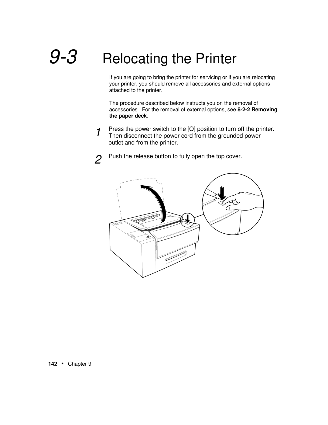 Xerox P12 manual 3Relocating the Printer, Paper deck 