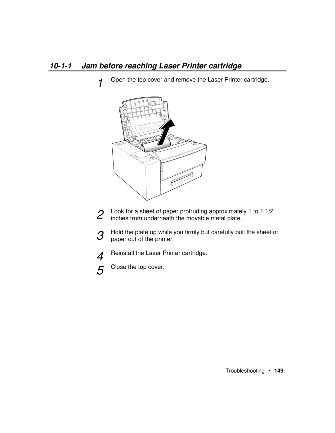 Xerox P12 manual Jam before reaching Laser Printer cartridge 