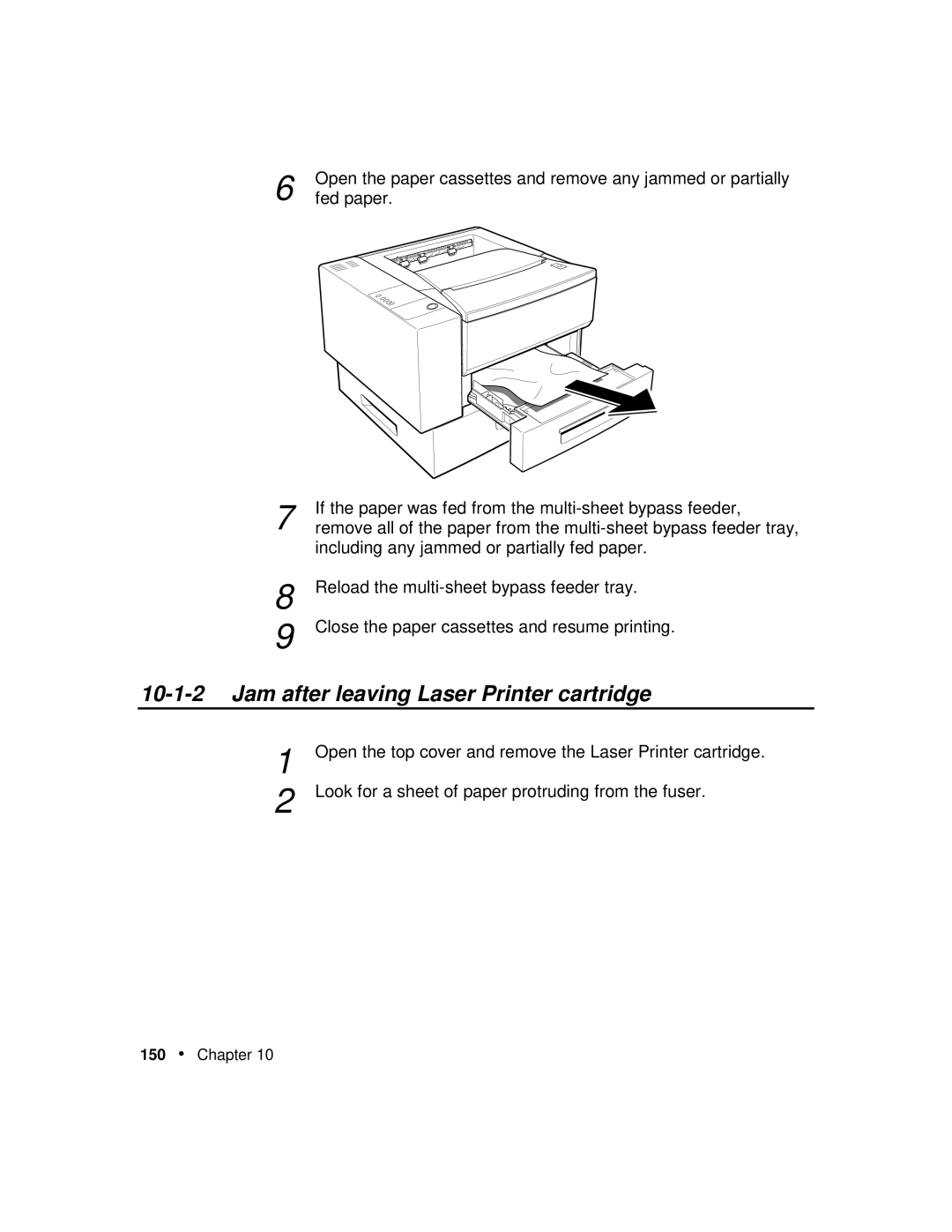 Xerox P12 manual Jam after leaving Laser Printer cartridge 