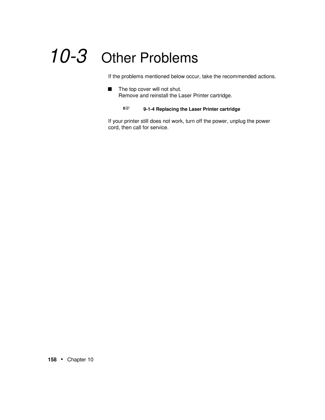 Xerox P12 manual 10-3Other Problems 