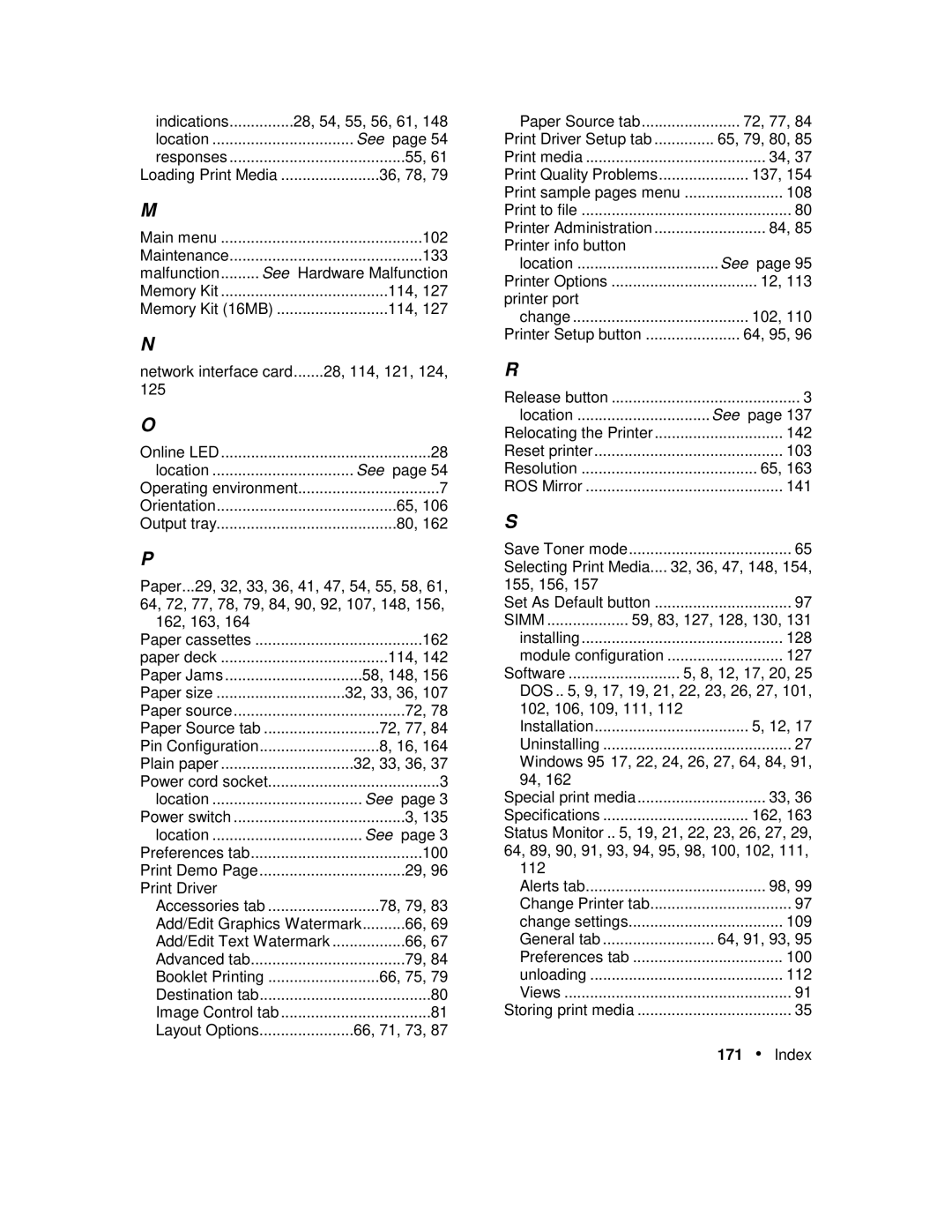 Xerox P12 manual 28, 54, 55, 56, 61 