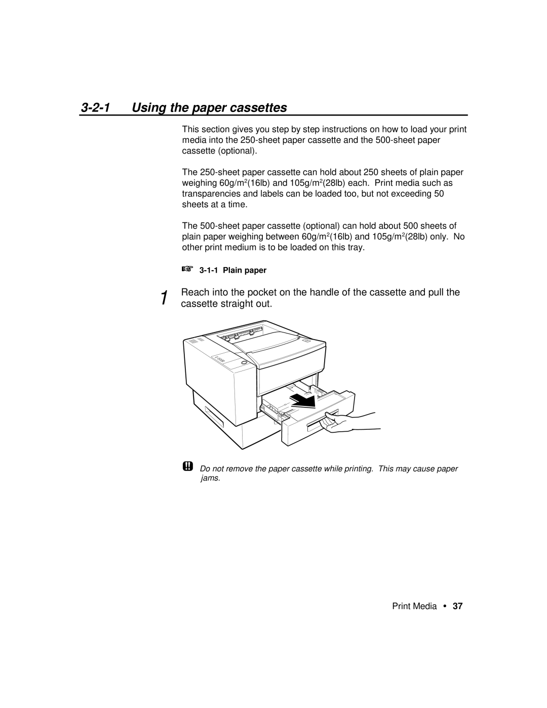 Xerox P12 manual Using the paper cassettes 