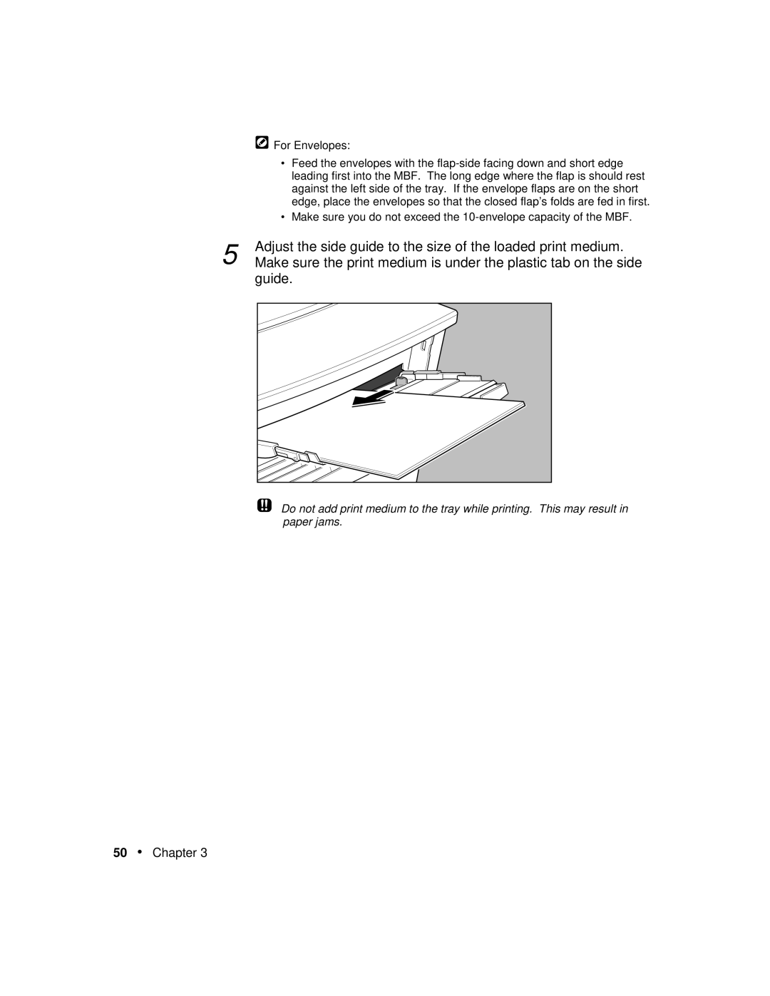 Xerox P12 manual Adjust the side guide to the size of the loaded print medium 