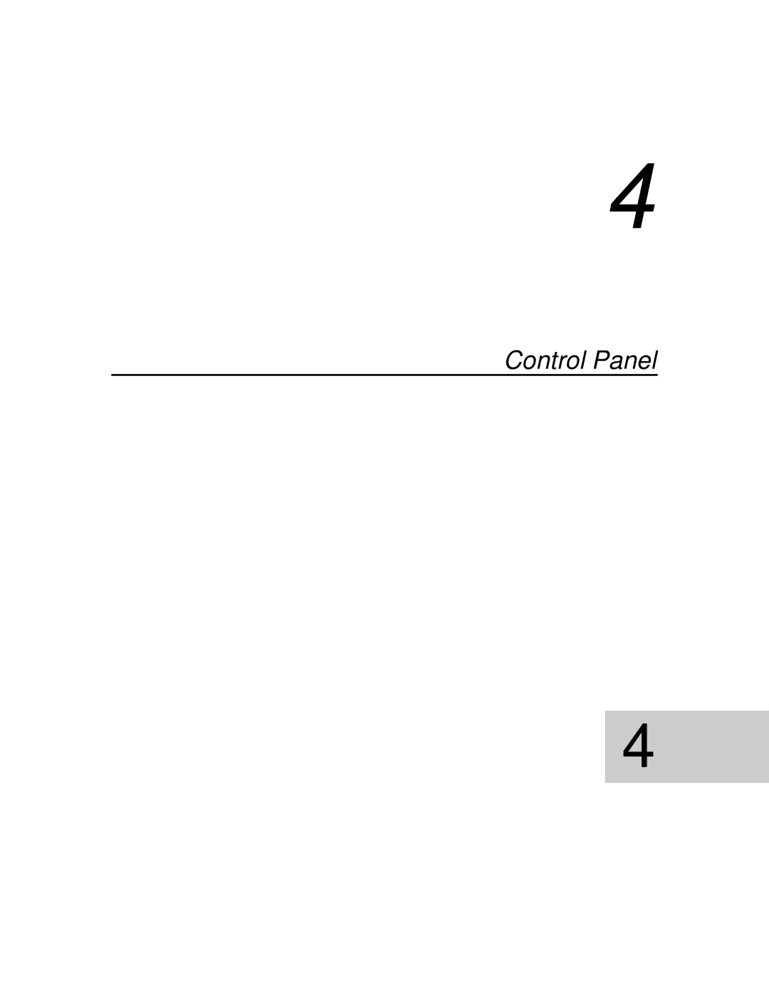 Xerox P12 manual Control Panel 