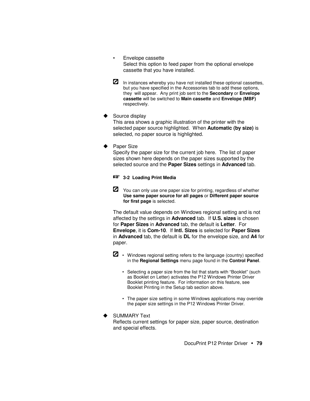 Xerox P12 manual Loading Print Media 