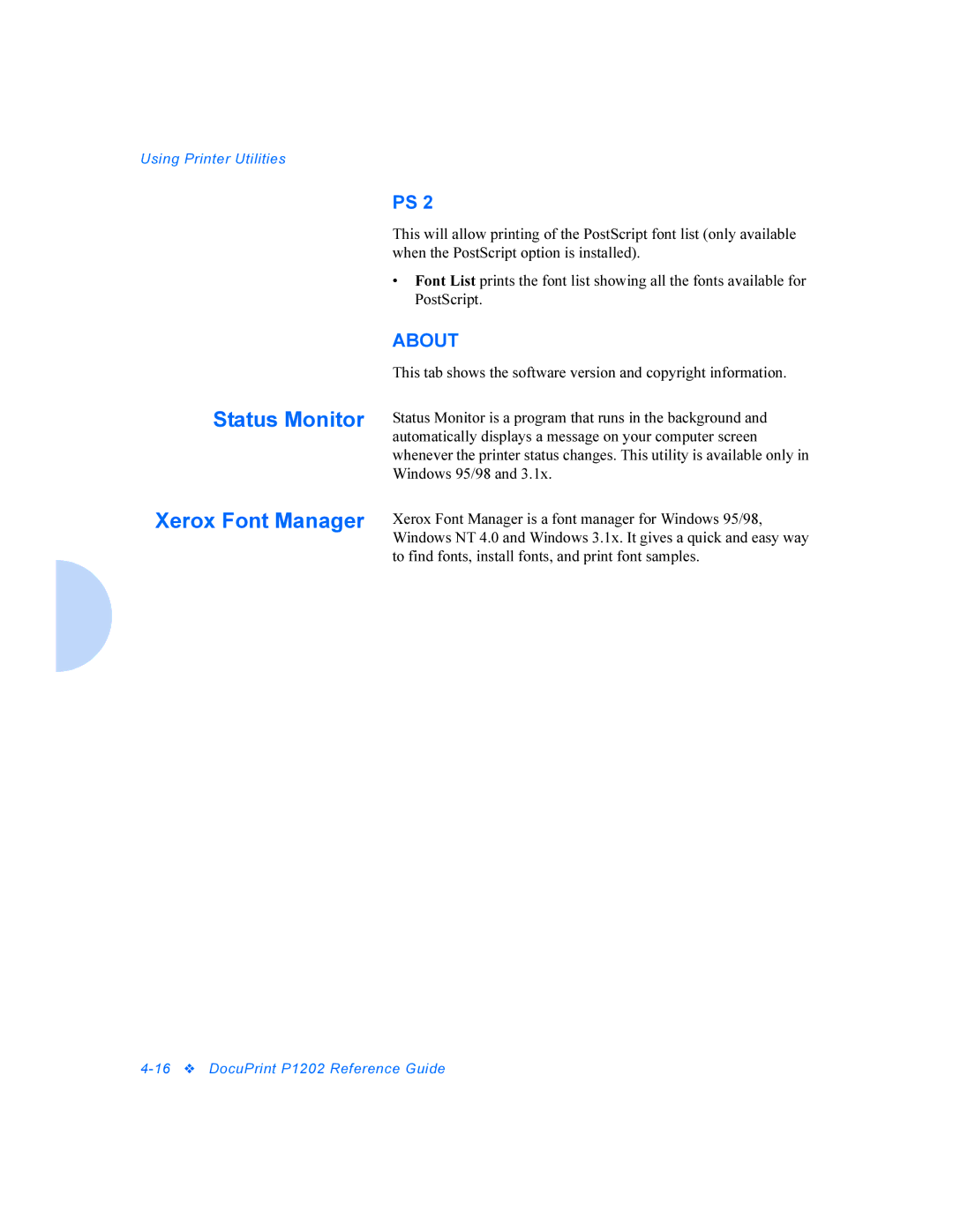 Xerox P1202 manual Status Monitor 