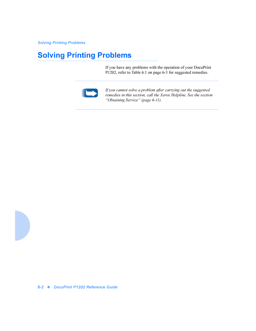 Xerox P1202 manual Solving Printing Problems 