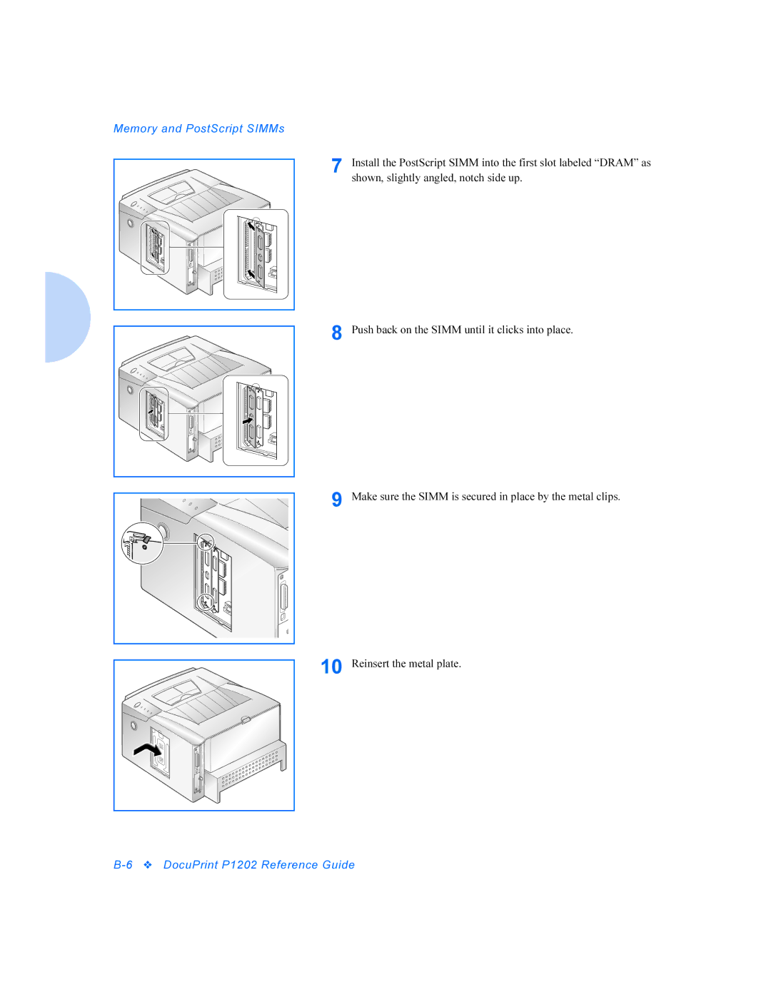 Xerox P1202 manual Open Close 