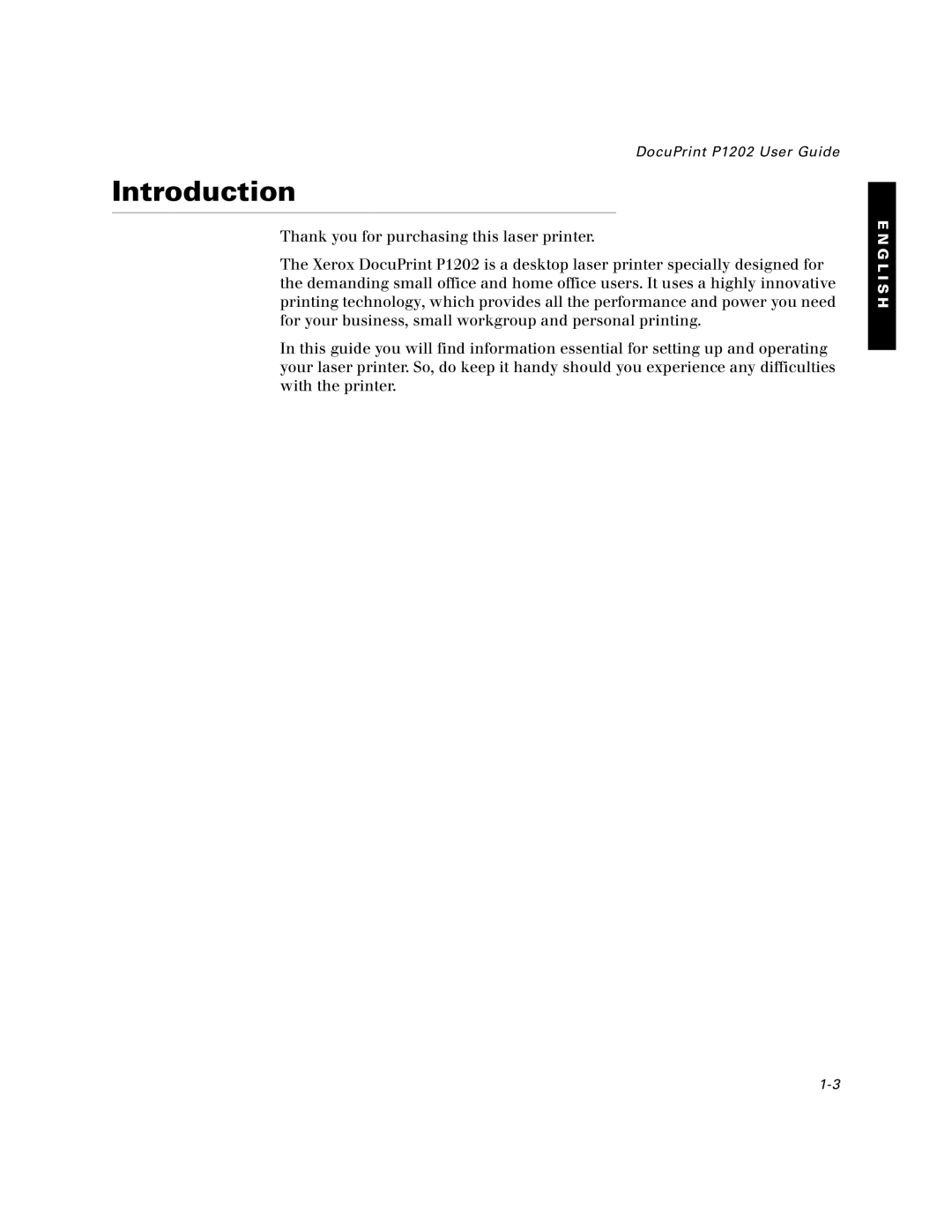 Xerox P1202 specifications Introduction 