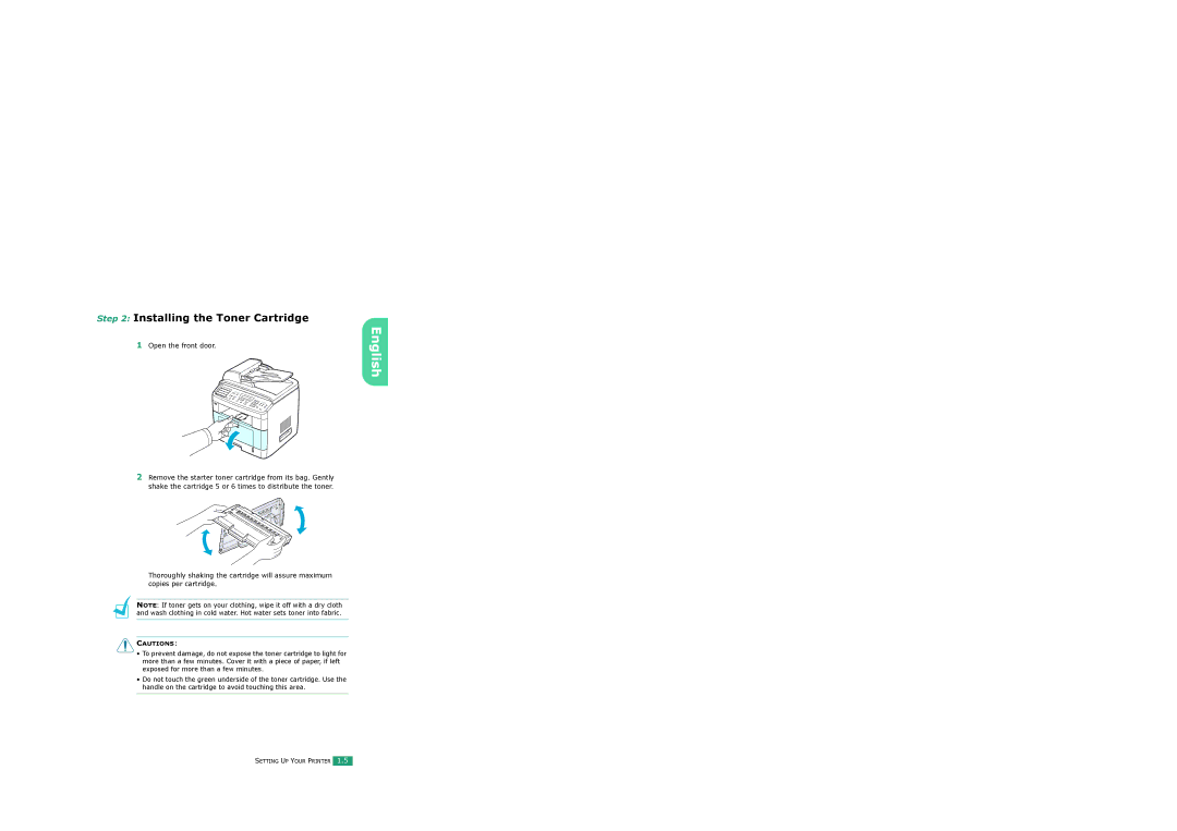 Xerox PE120i quick start Installing the Toner Cartridge 