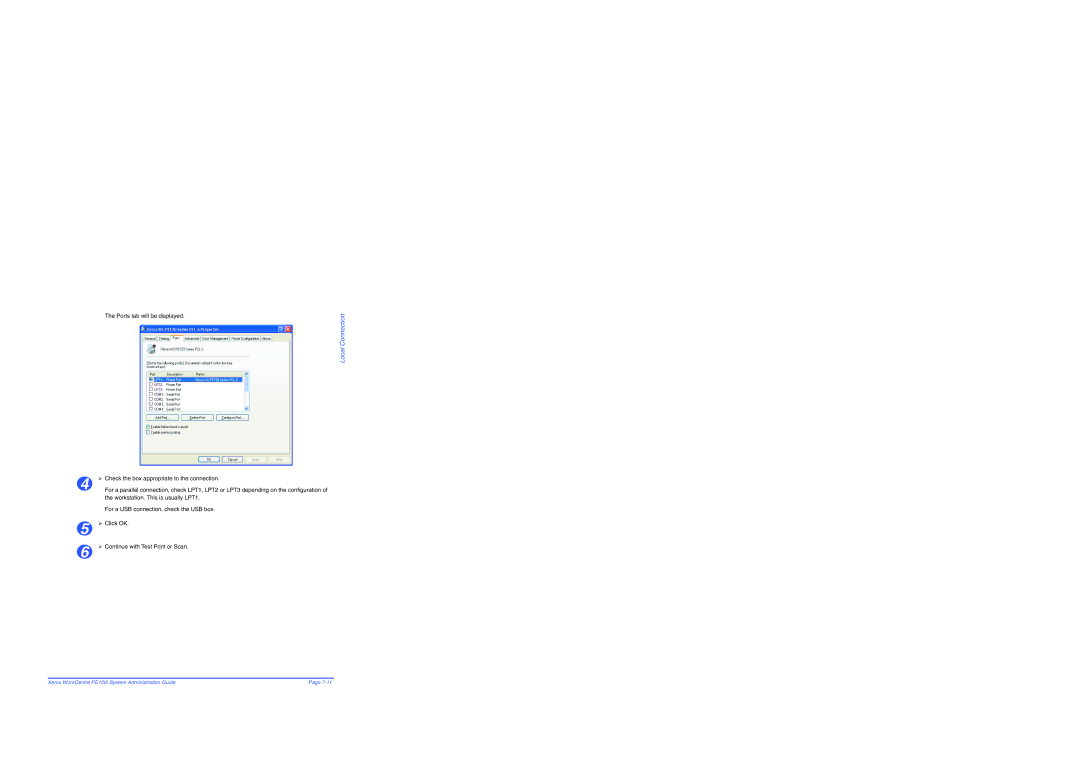 Xerox PE120i manual Local Connection 