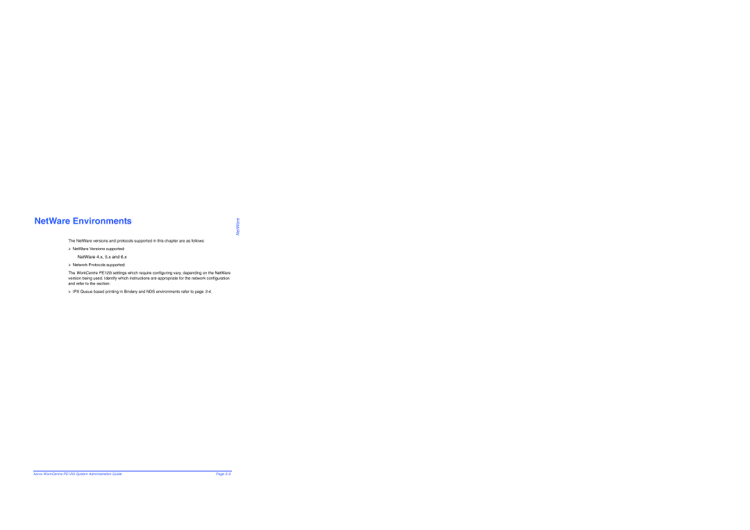 Xerox PE120i manual NetWare Environments, NetWare 4.x, 5.x 