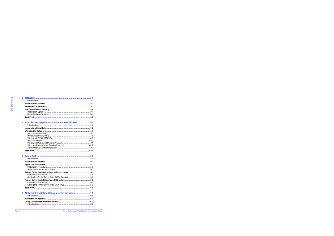 Xerox PE120i manual Test Print, Information Checklist AppleTalk Installation 