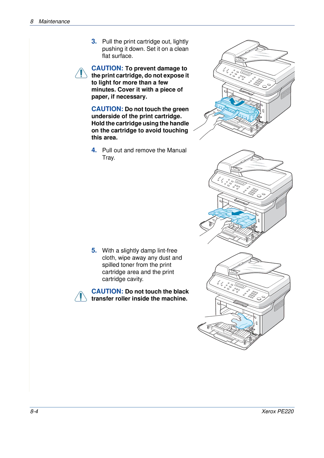 Xerox PE220 manual Maintenance 