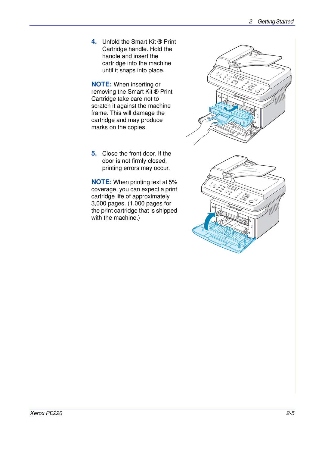 Xerox PE220 manual Getting Started 