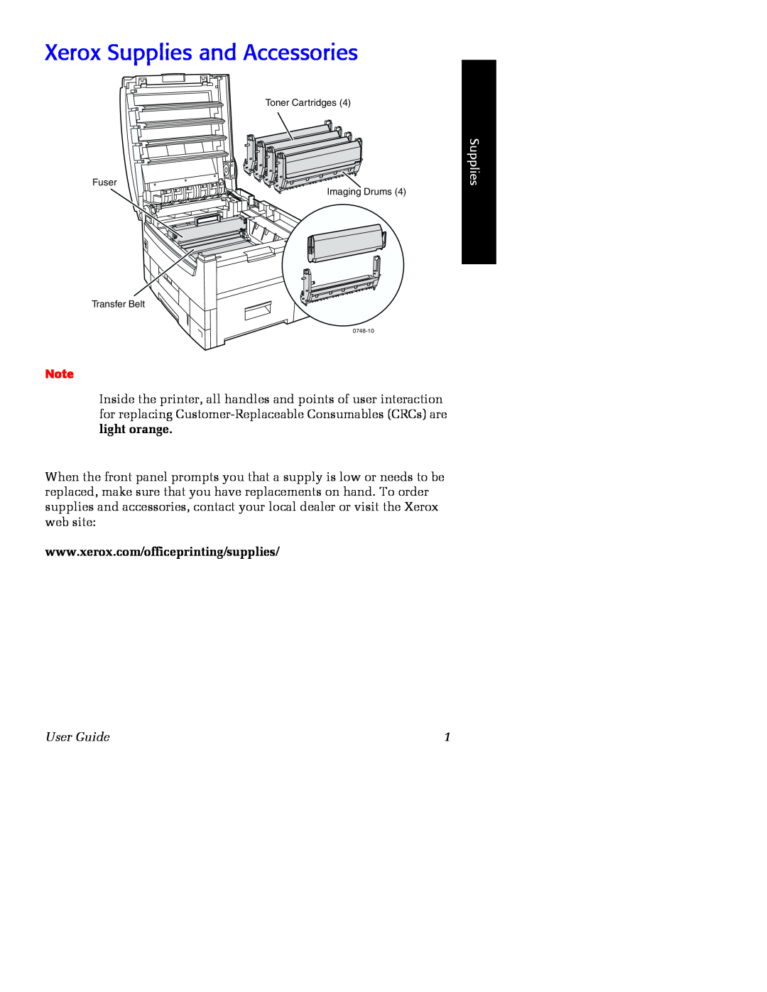 Xerox Phaser 2135 manual Xerox Supplies and Accessories, User Guide 