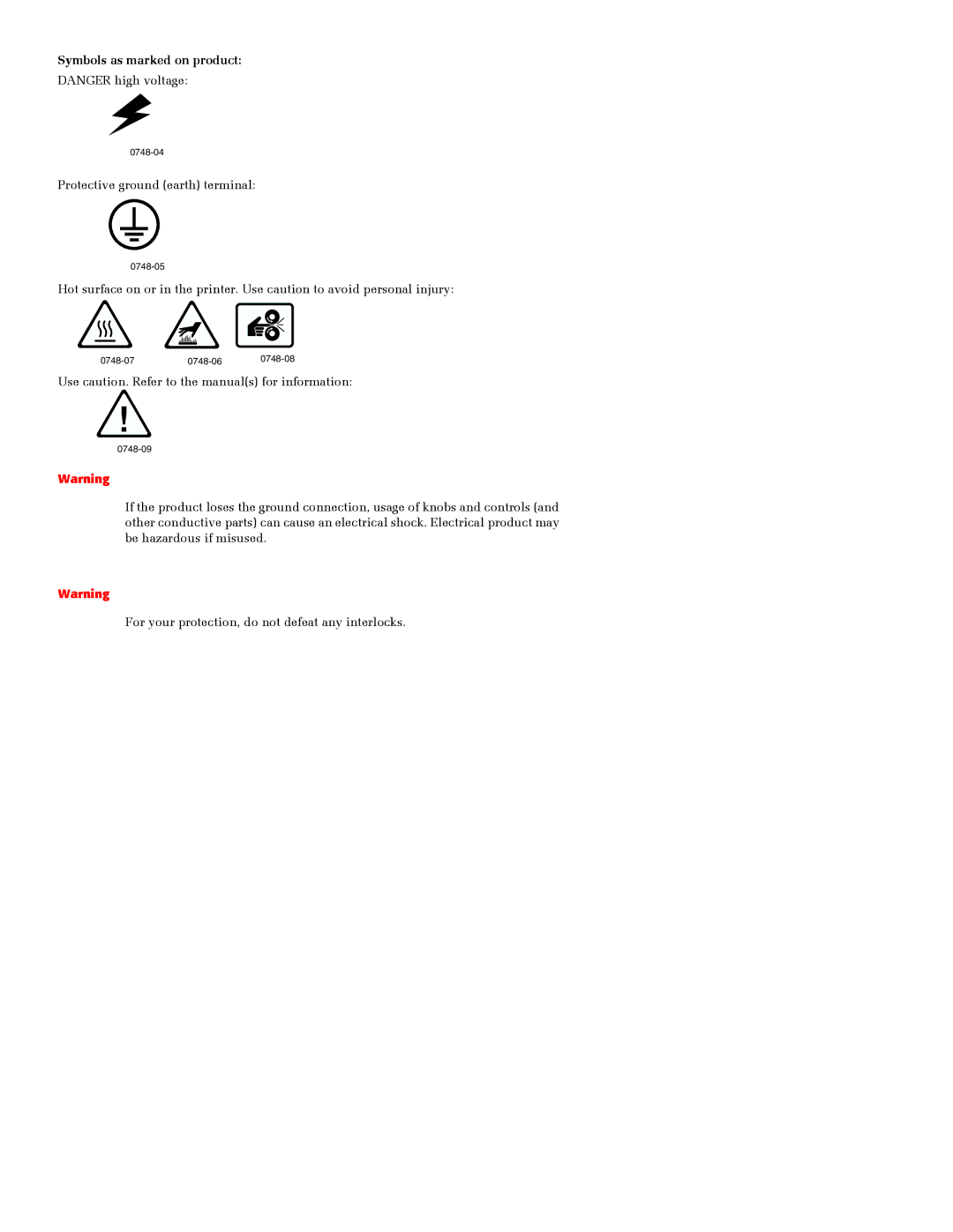 Xerox Phaser 2135 manual Symbols as marked on product 