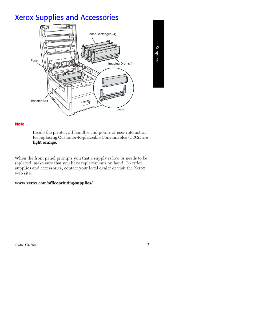 Xerox Phaser 2135 manual Xerox Supplies and Accessories 