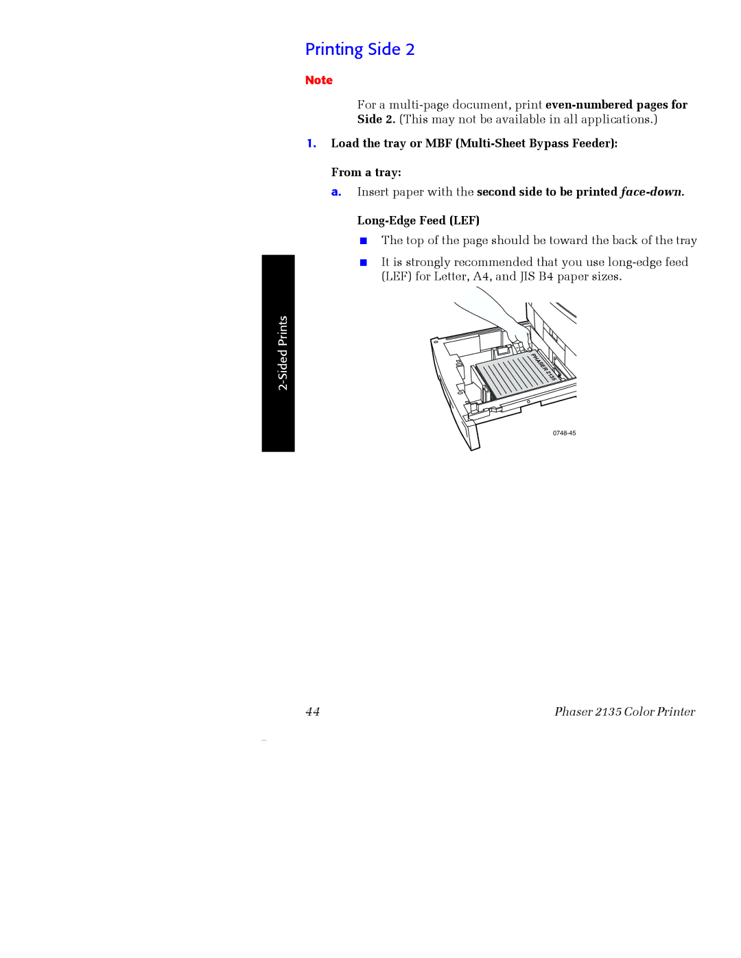 Xerox Phaser 2135 manual 0748-45 