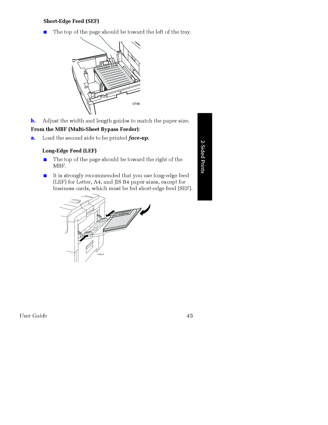 Xerox Phaser 2135 manual Top of the page should be toward the left of the tray 