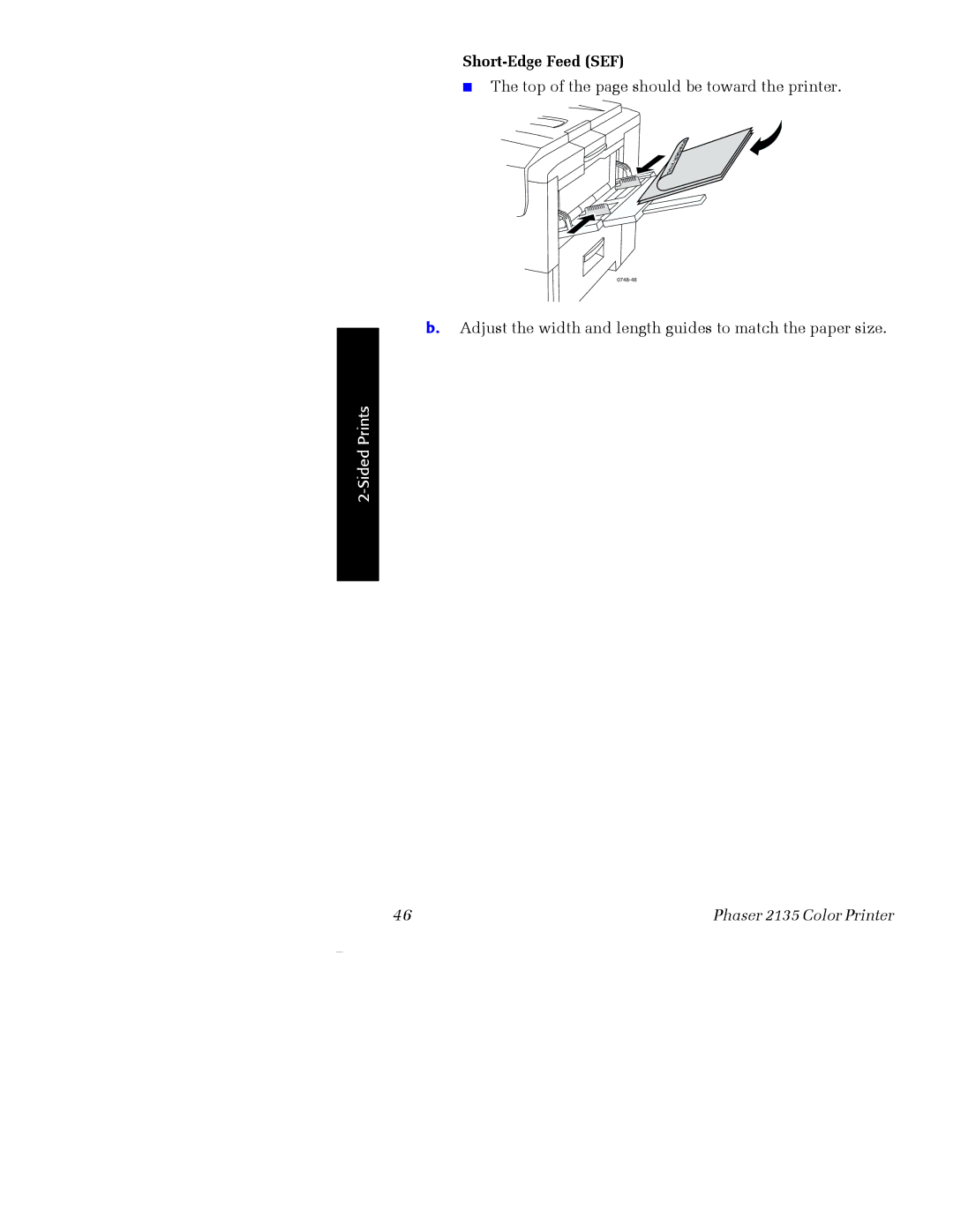 Xerox Phaser 2135 manual Adjust the width and length guides to match the paper size 