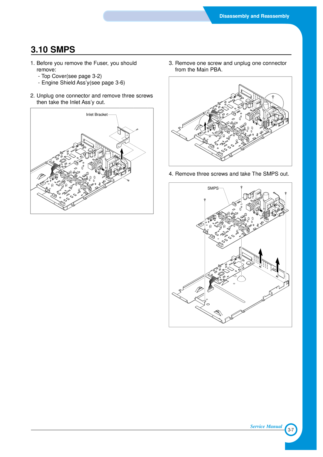 Xerox Phaser 3120 specifications Smps 