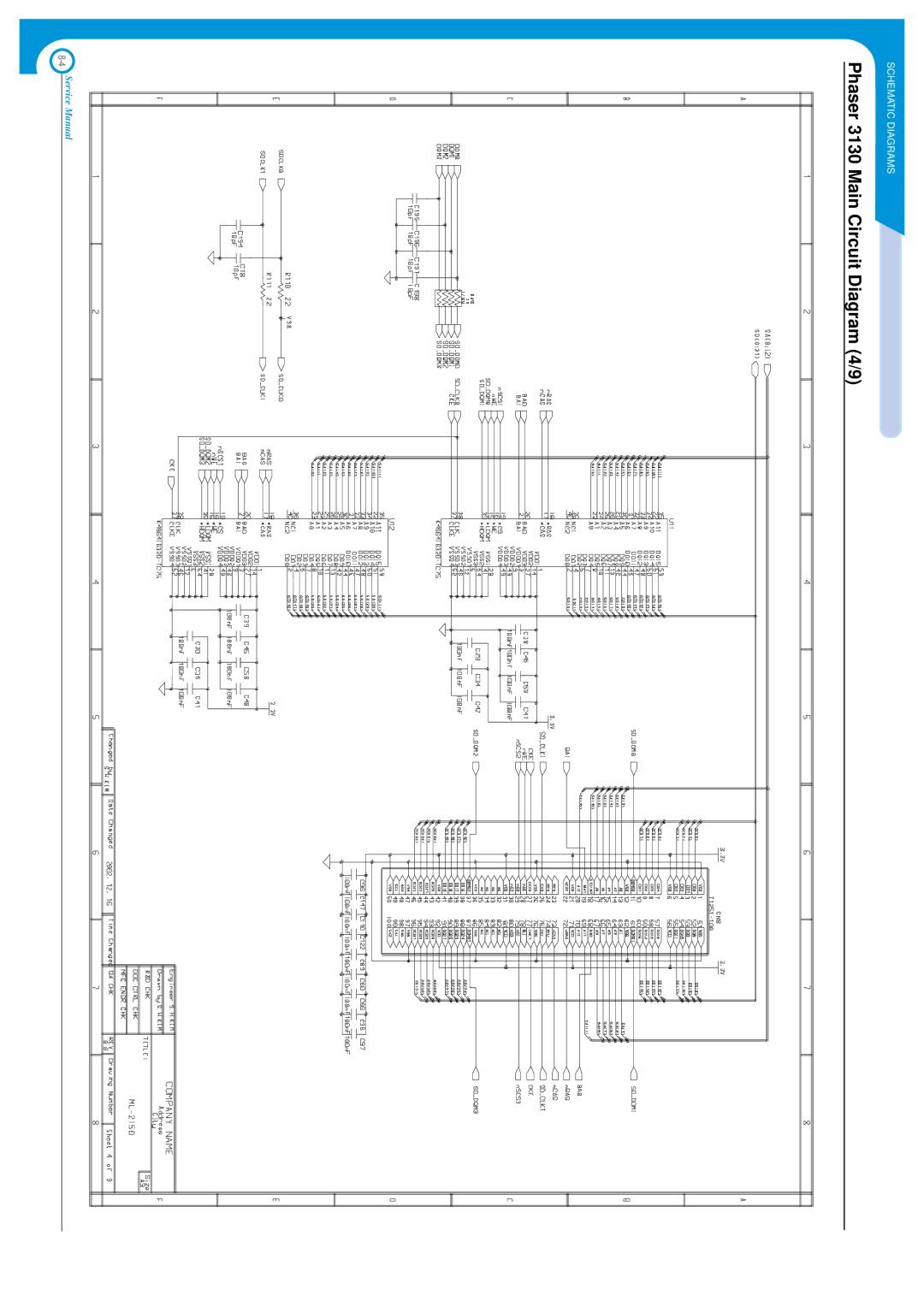 Xerox Phaser 3120 specifications Phaser 3130 Main Circuit Diagram 4/9 