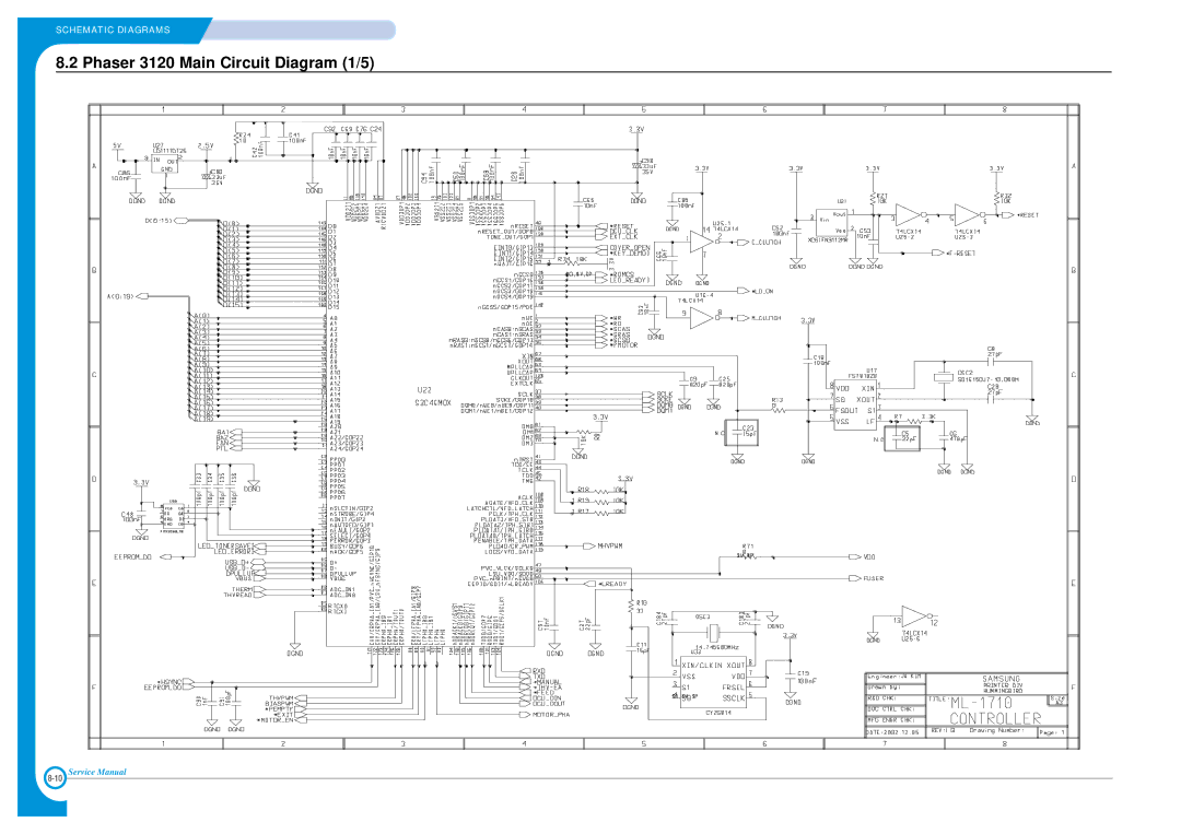 Xerox specifications Phaser 3120 Main Circuit Diagram 1/5 