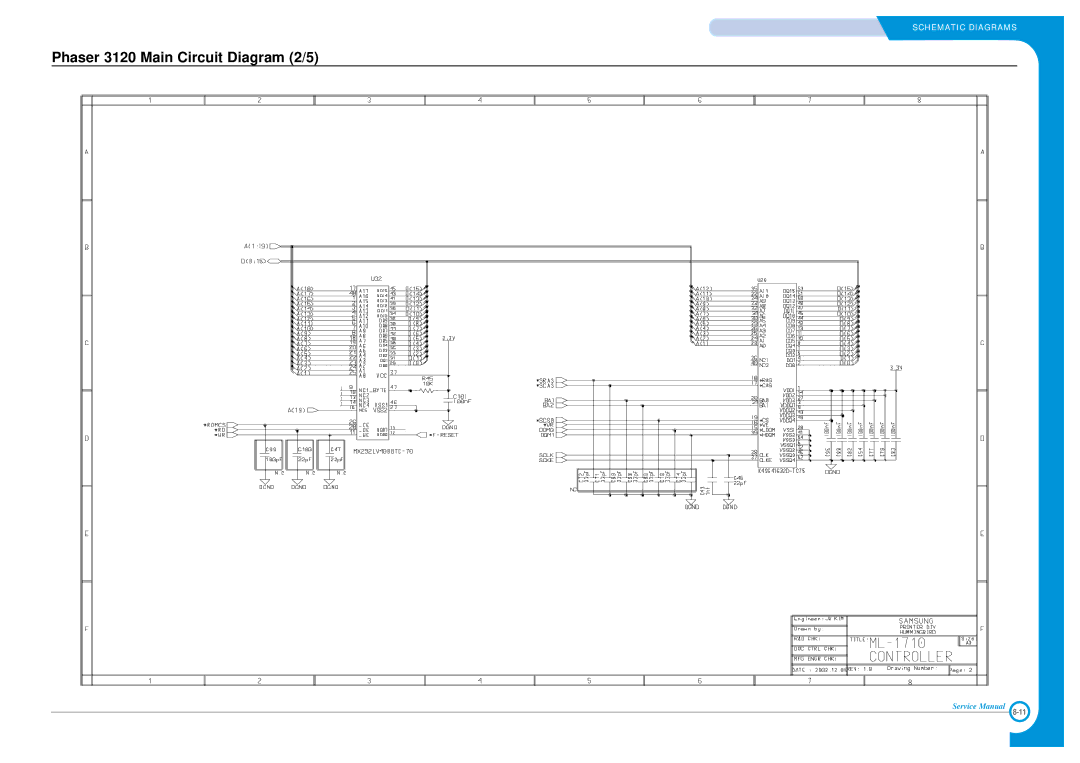 Xerox specifications Phaser 3120 Main Circuit Diagram 2/5 