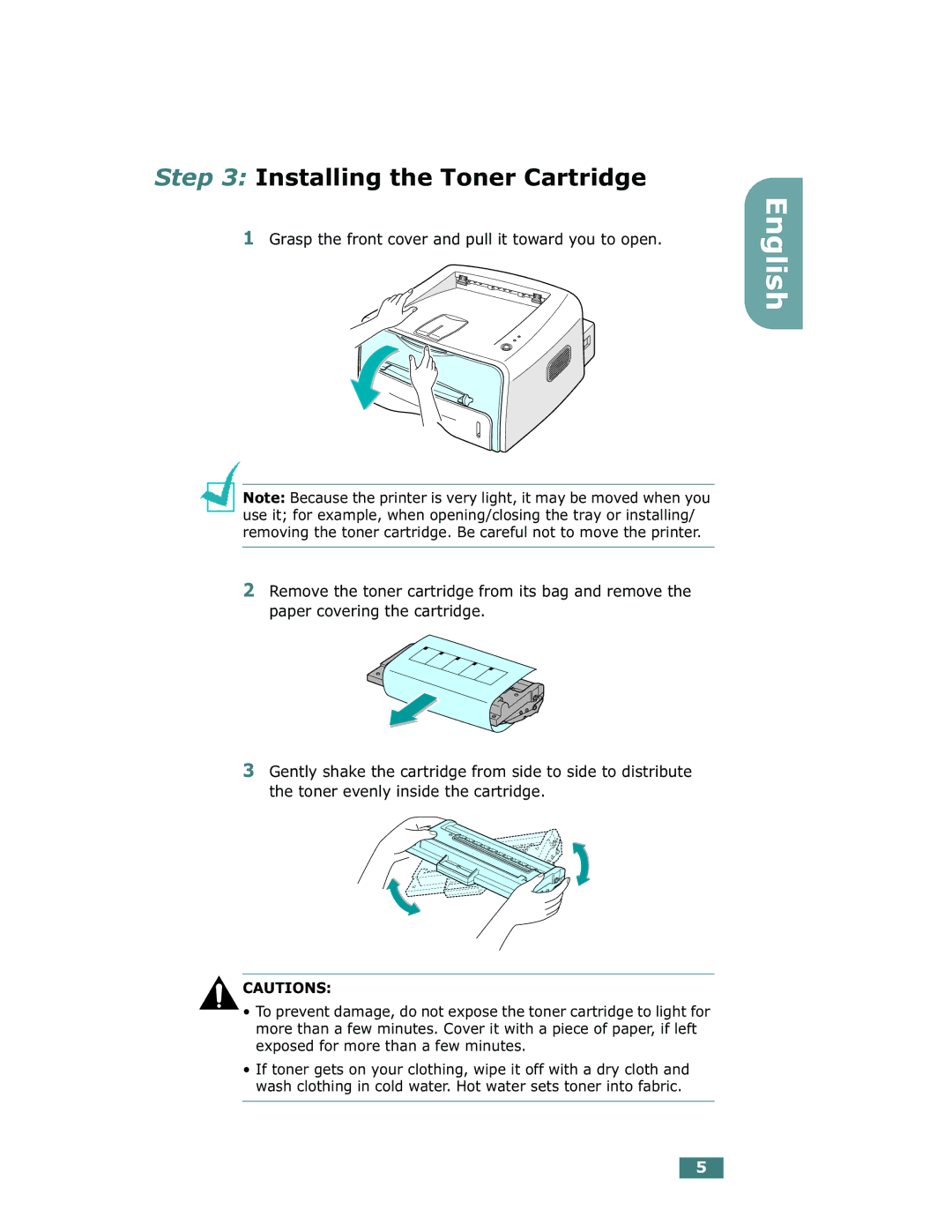 Xerox Phaser 3130 manual Installing the Toner Cartridge 