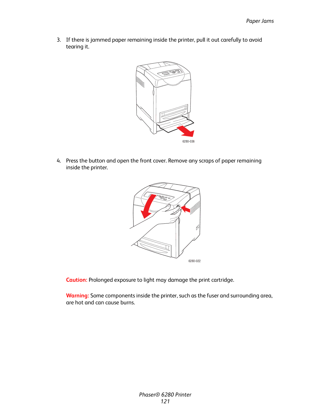 Xerox manual Phaser 6280 Printer 121 