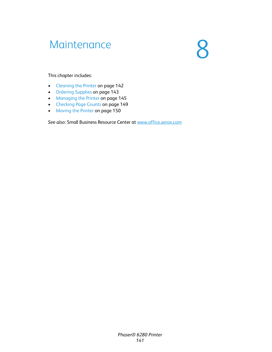 Xerox Phaser 6280 manual Maintenance8 