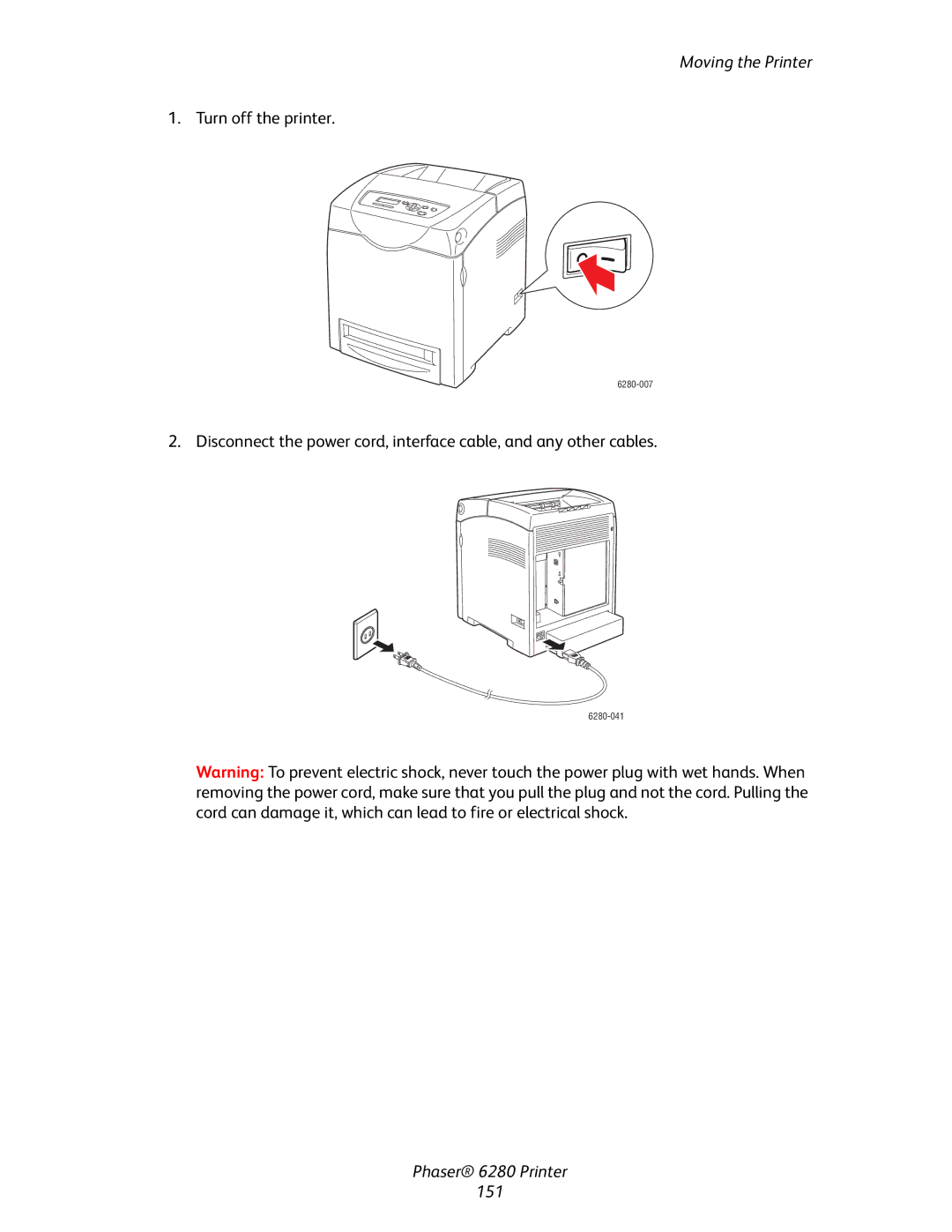 Xerox manual Phaser 6280 Printer 151 