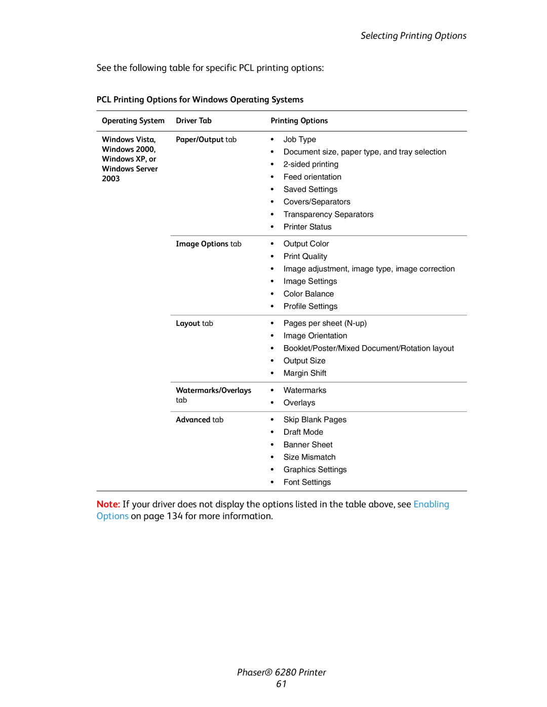 Xerox Phaser 6280 manual Windows XP, or, Windows Server, 2003, Image Options tab, Layout tab, Watermarks/Overlays 