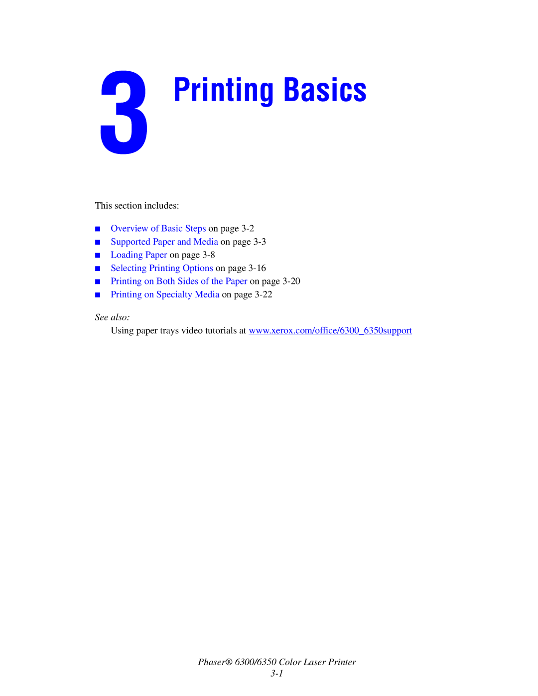 Xerox Phaser 6350, Phaser 6300 manual Printing Basics 