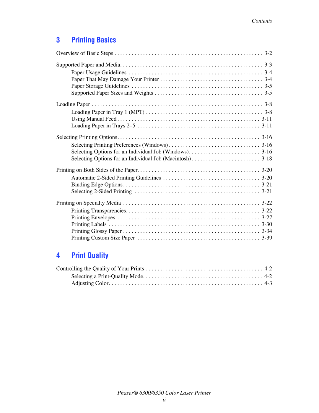 Xerox Phaser 6350, Phaser 6300 manual Printing Basics 