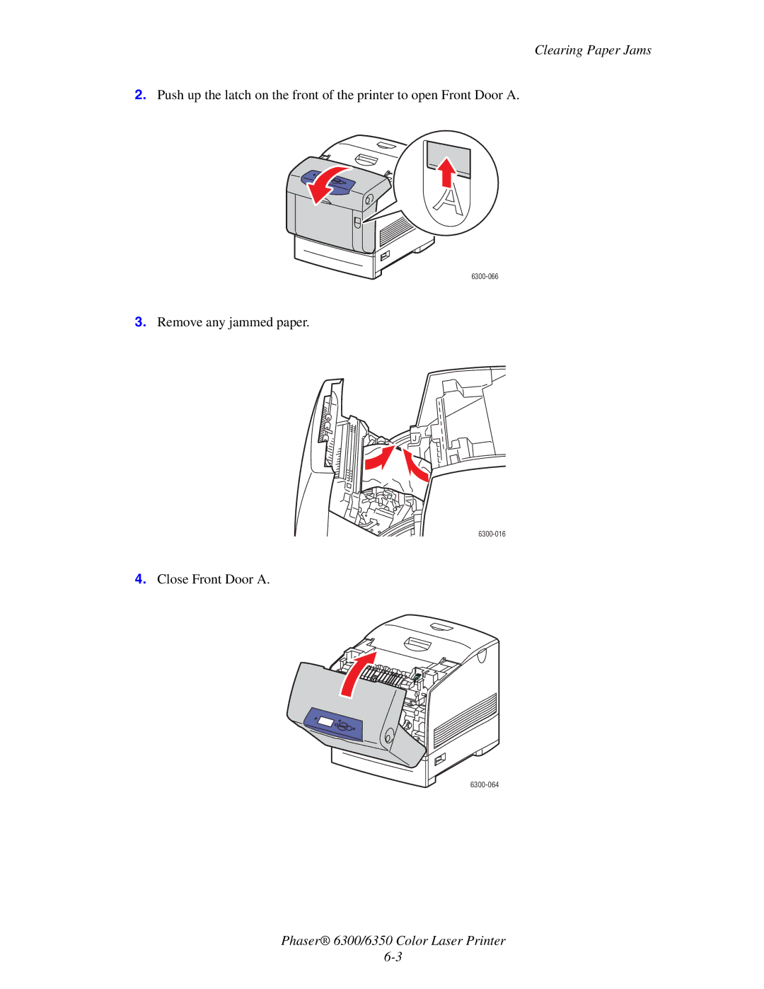 Xerox Phaser 6300, Phaser 6350 manual Remove any jammed paper 